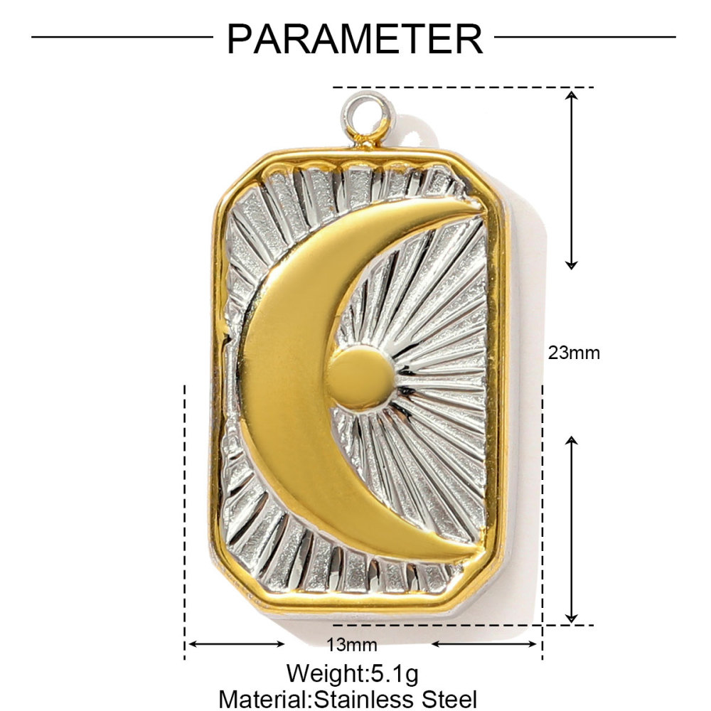 6pcs/pack Two Tone Clover Seahorse Stainless Steel DIY Charms Women Strawberry Jewelry Oval Virgin Mary Starfish Necklace Pendant