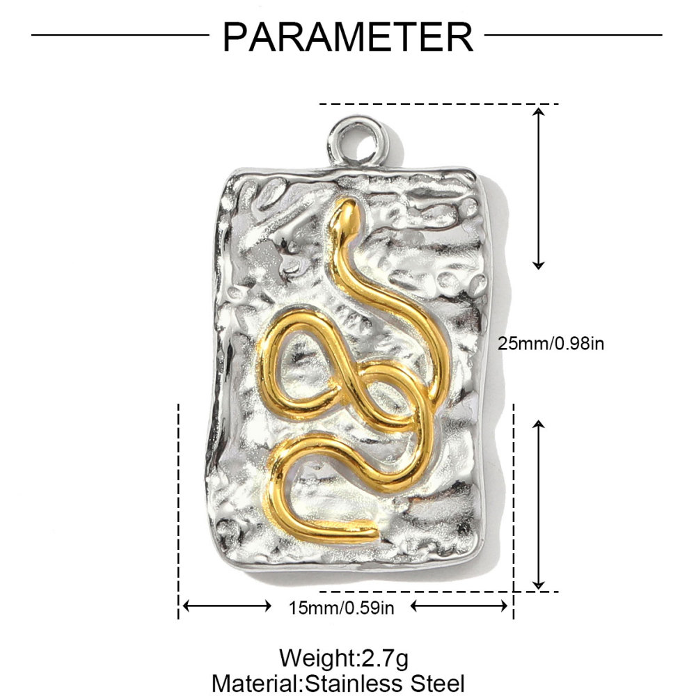 6pcs/pack Two Tone Clover Seahorse Stainless Steel DIY Charms Women Strawberry Jewelry Oval Virgin Mary Starfish Necklace Pendant