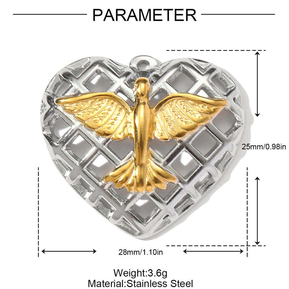 6pcs/pack Two Tone Clover Seahorse Stainless Steel DIY Charms Women Strawberry Jewelry Oval Virgin Mary Starfish Necklace Pendant