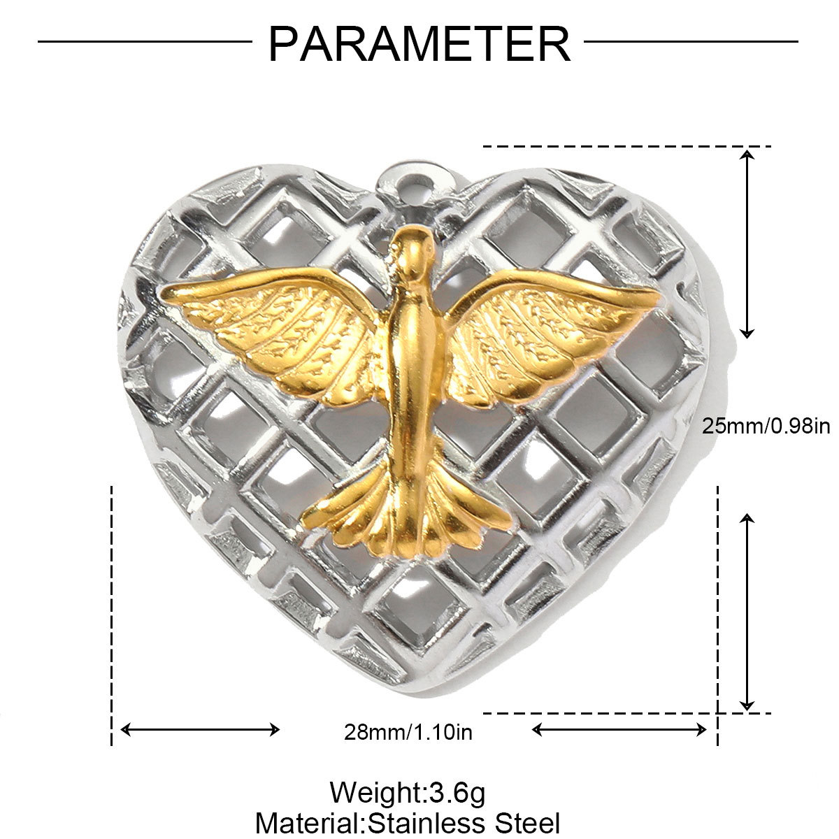 6pcs/pack Two Tone Clover Seahorse Stainless Steel DIY Charms Women Strawberry Jewelry Oval Virgin Mary Starfish Necklace Pendant