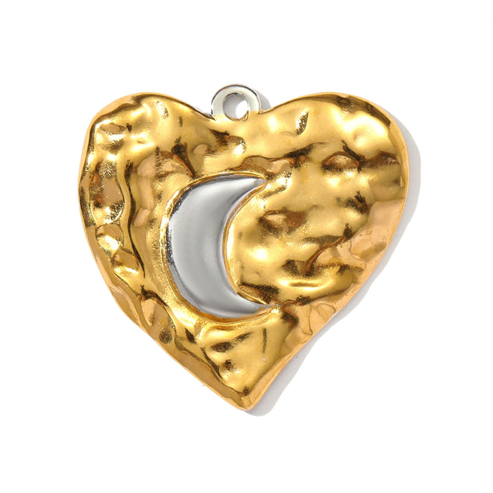 6pcs/pack Two Tone Clover Seahorse Stainless Steel DIY Charms Women Strawberry Jewelry Oval Virgin Mary Starfish Necklace Pendant
