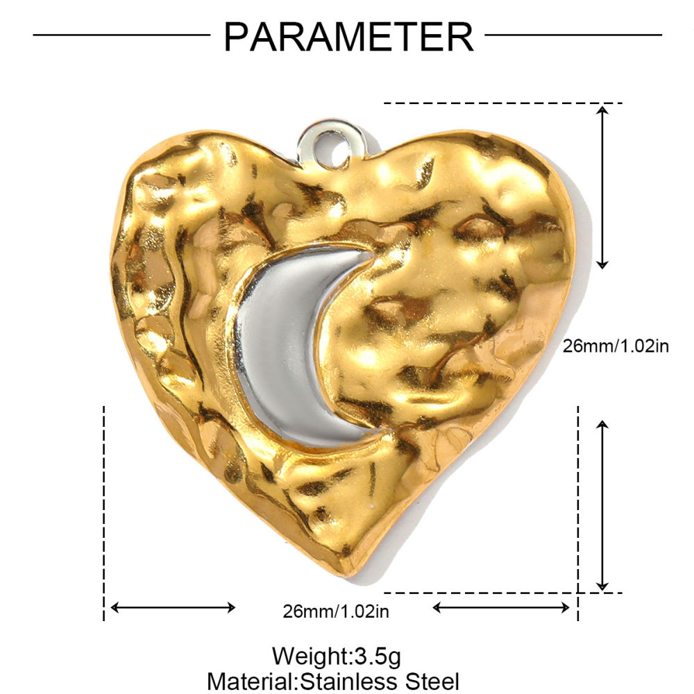 6pcs/pack Two Tone Clover Seahorse Stainless Steel DIY Charms Women Strawberry Jewelry Oval Virgin Mary Starfish Necklace Pendant