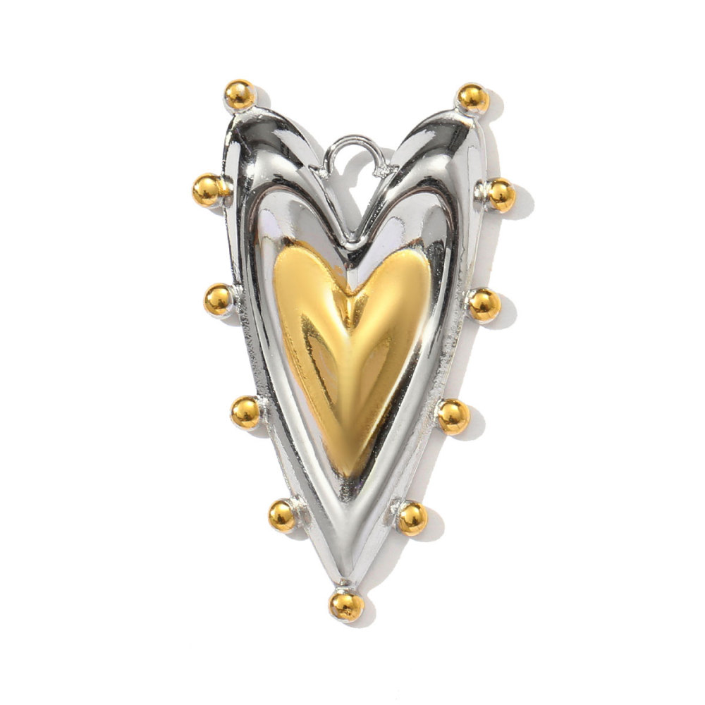6pcs/pack Two Tone Clover Seahorse Stainless Steel DIY Charms Women Strawberry Jewelry Oval Virgin Mary Starfish Necklace Pendant
