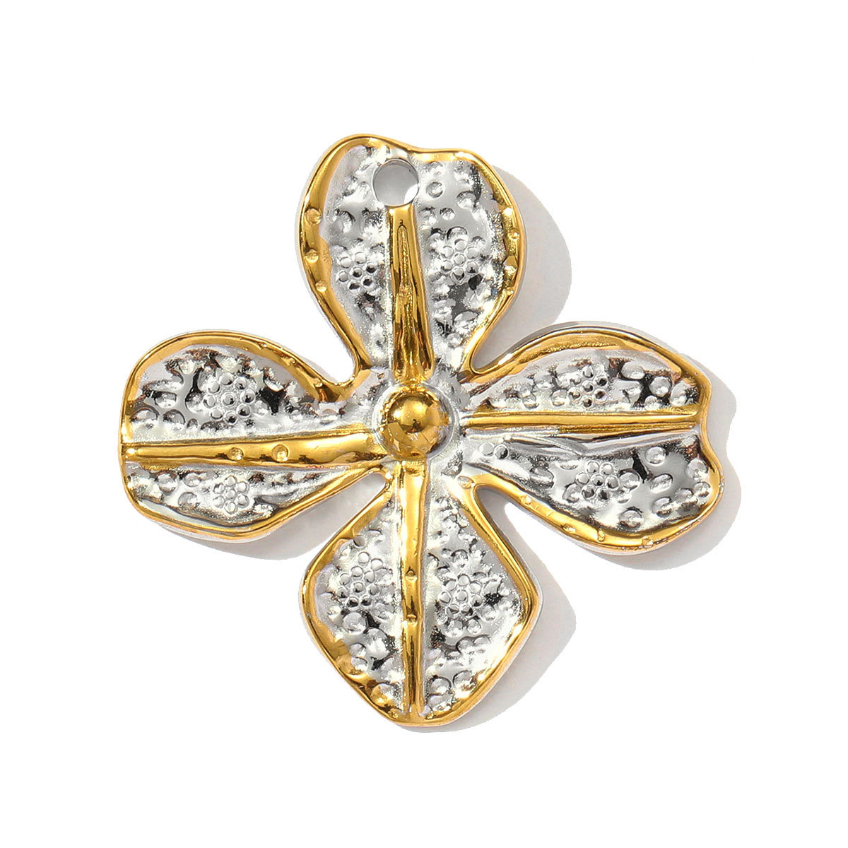 6pcs/pack Two Tone Clover Seahorse Stainless Steel DIY Charms Women Strawberry Jewelry Oval Virgin Mary Starfish Necklace Pendant
