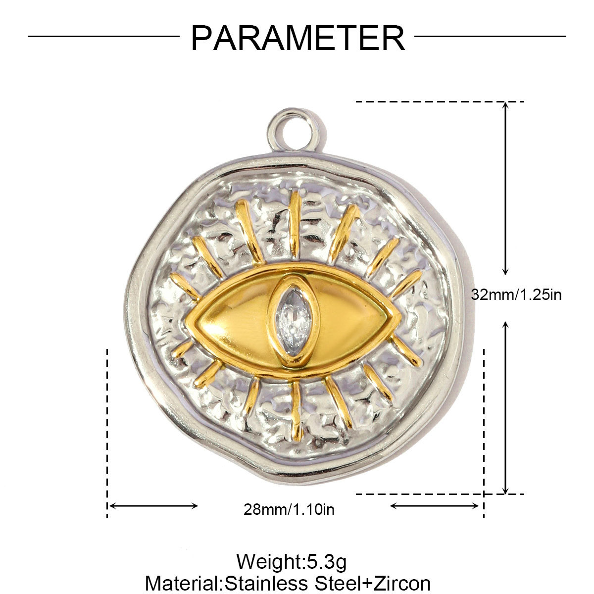 6pcs/pack Two Tone Clover Seahorse Stainless Steel DIY Charms Women Strawberry Jewelry Oval Virgin Mary Starfish Necklace Pendant