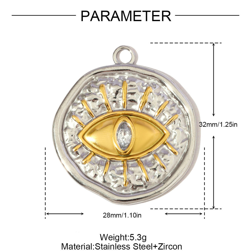 6pcs/pack Two Tone Clover Seahorse Stainless Steel DIY Charms Women Strawberry Jewelry Oval Virgin Mary Starfish Necklace Pendant