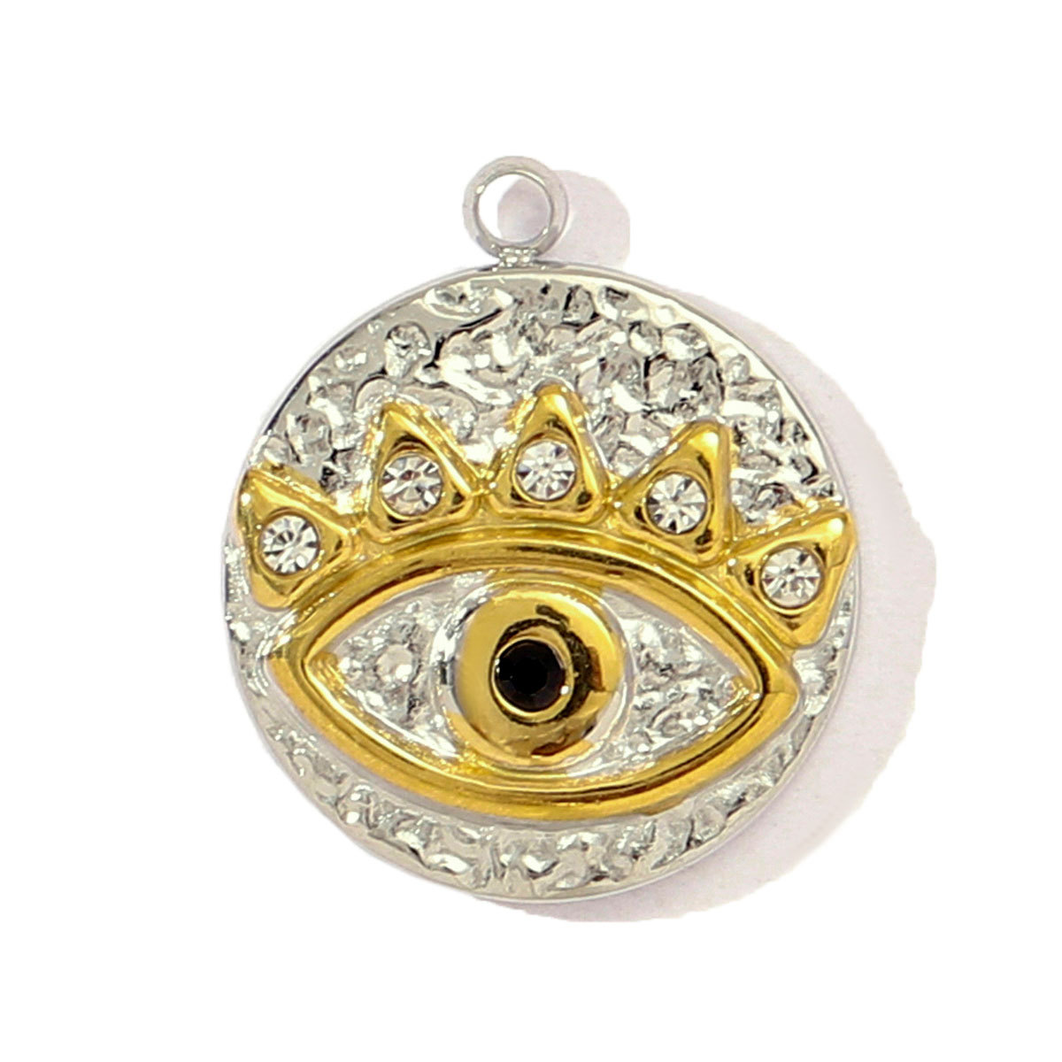 6pcs/pack Two Tone Silver Gold Sun Heart Stainless Steel DIY Charm Women Flower Jewelry Fashion Evil Eye Rose Snake Shell Necklace Pendant