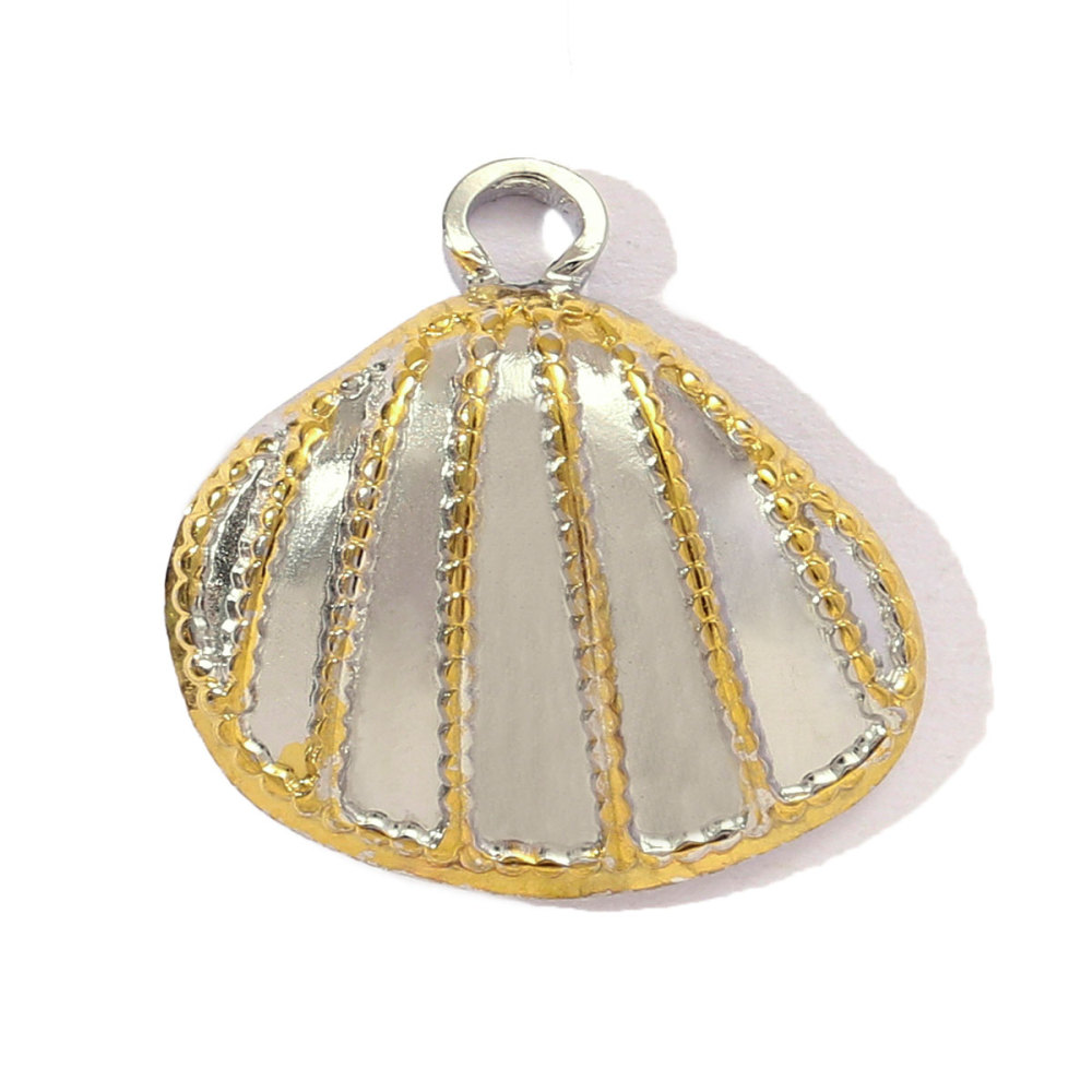 6pcs/pack Two Tone Silver Gold Sun Heart Stainless Steel DIY Charm Women Flower Jewelry Fashion Evil Eye Rose Snake Shell Necklace Pendant