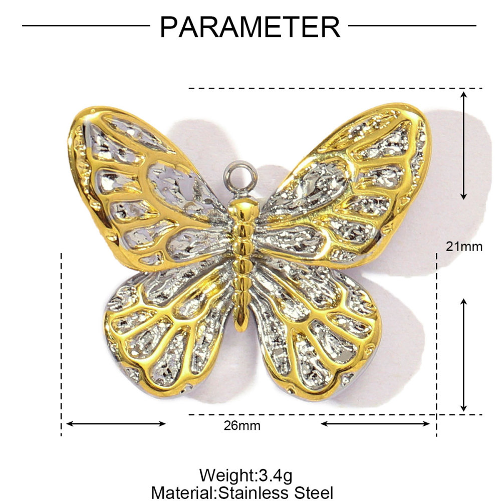 6pcs/pack Two Tone Silver Gold Sun Heart Stainless Steel DIY Charm Women Flower Jewelry Fashion Evil Eye Rose Snake Shell Necklace Pendant