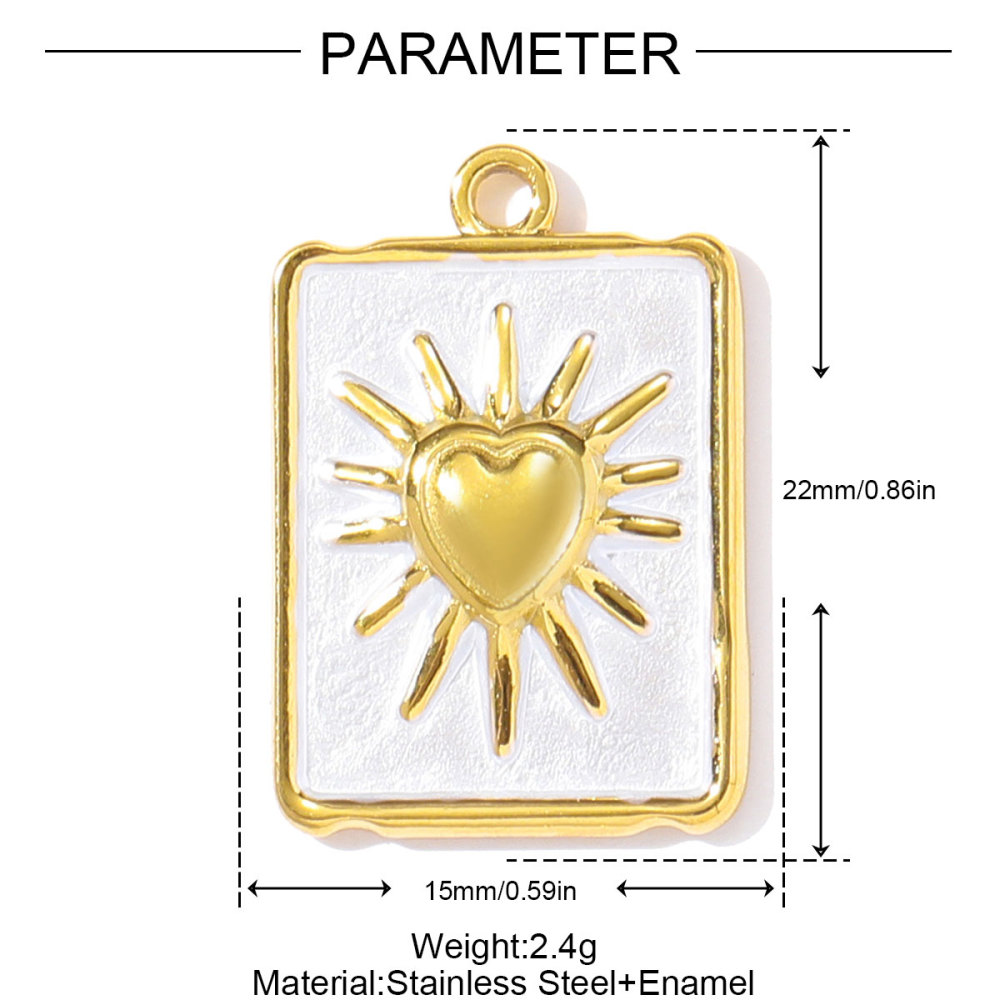 6pcs/pack Two Tone Silver Gold Sun Heart Stainless Steel DIY Charm Women Flower Jewelry Fashion Evil Eye Rose Snake Shell Necklace Pendant