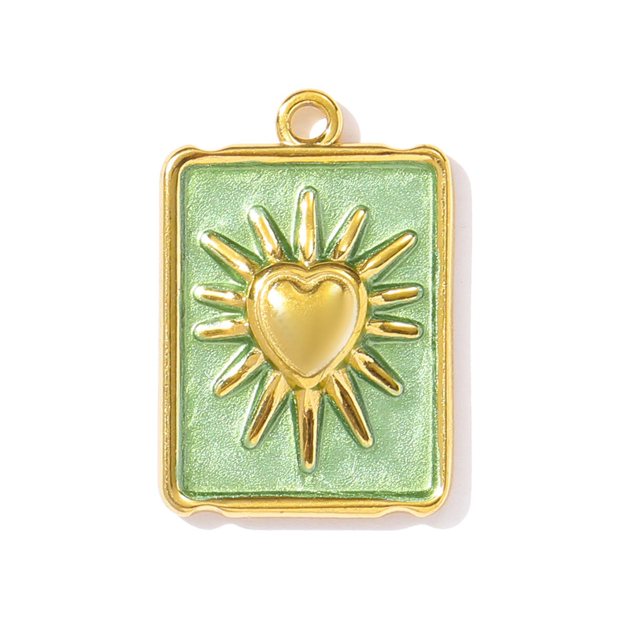 6pcs/pack Two Tone Silver Gold Sun Heart Stainless Steel DIY Charm Women Flower Jewelry Fashion Evil Eye Rose Snake Shell Necklace Pendant