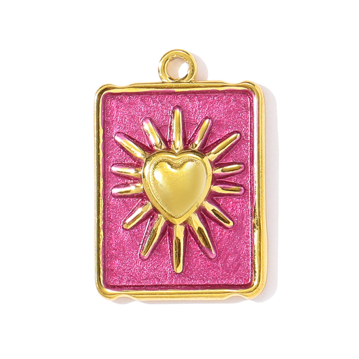 6pcs/pack Two Tone Silver Gold Sun Heart Stainless Steel DIY Charm Women Flower Jewelry Fashion Evil Eye Rose Snake Shell Necklace Pendant