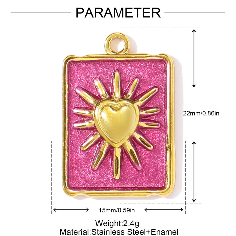 6pcs/pack Two Tone Silver Gold Sun Heart Stainless Steel DIY Charm Women Flower Jewelry Fashion Evil Eye Rose Snake Shell Necklace Pendant