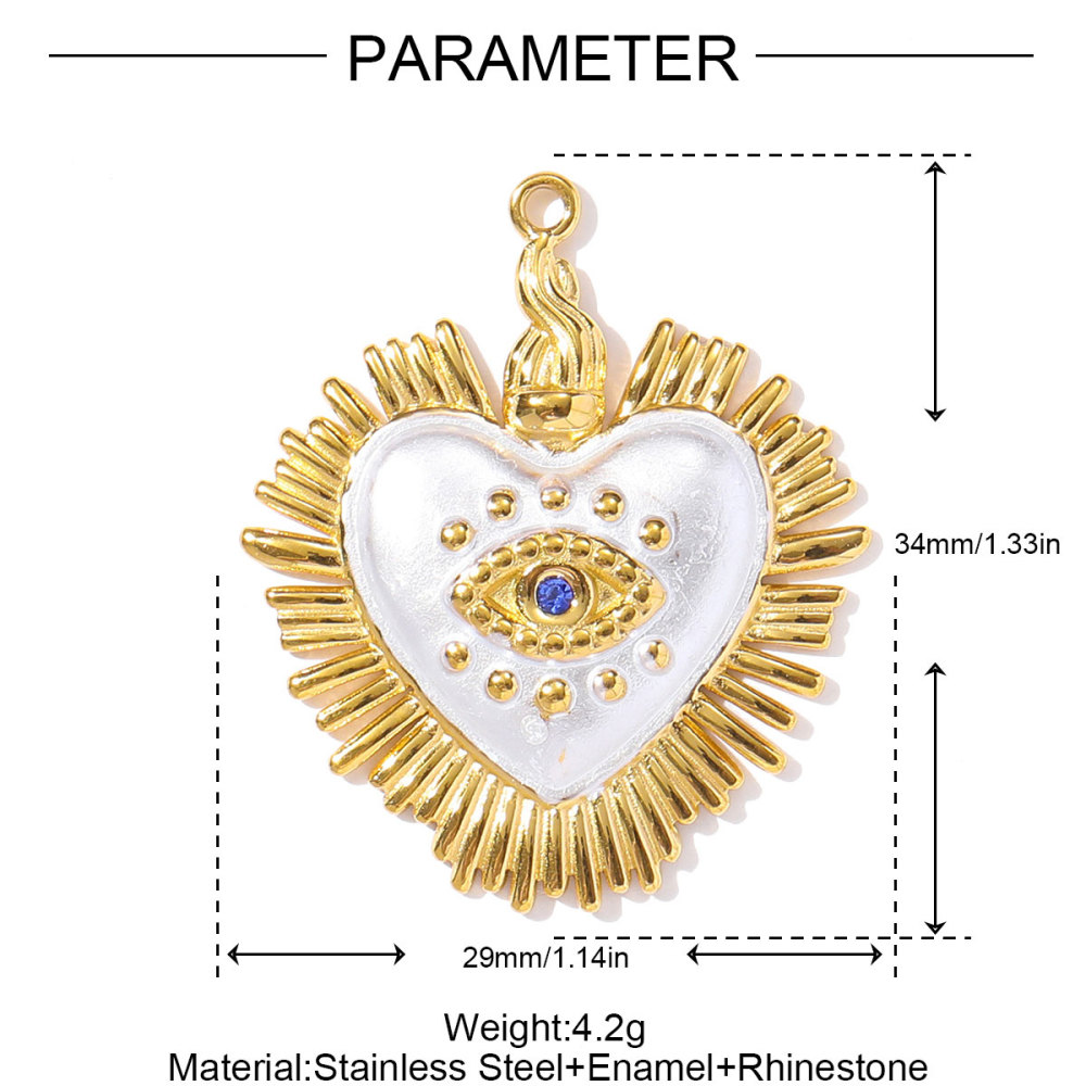 6pcs/pack Two Tone Silver Gold Sun Heart Stainless Steel DIY Charm Women Flower Jewelry Fashion Evil Eye Rose Snake Shell Necklace Pendant