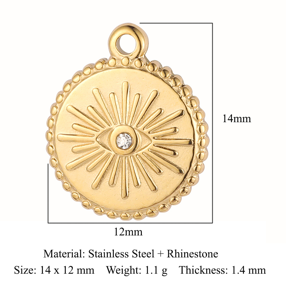 6pcs/pack Red Enamel Crown Heart Stainless Steel DIY Earring Charms Women Jewelry Sun Crescent Hamsa Hand Pendant Necklace Making