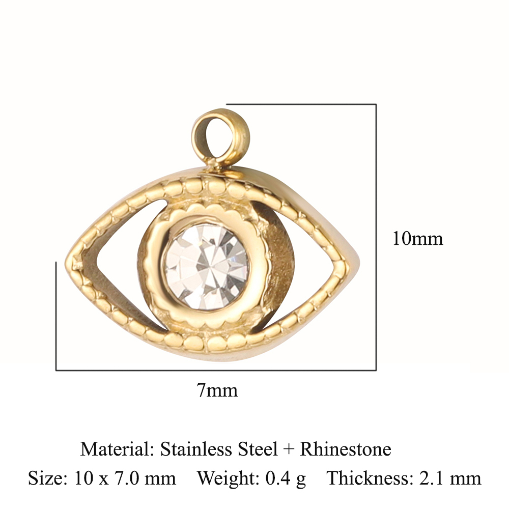 6pcs/pack Red Enamel Crown Heart Stainless Steel DIY Earring Charms Women Jewelry Sun Crescent Hamsa Hand Pendant Necklace Making