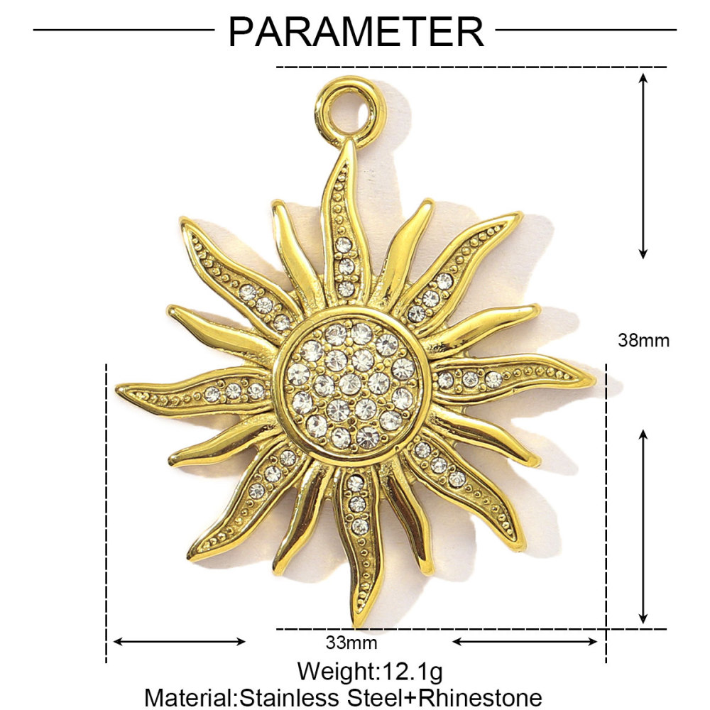 6pcs/pack Red Enamel Crown Heart Stainless Steel DIY Earring Charms Women Jewelry Sun Crescent Hamsa Hand Pendant Necklace Making