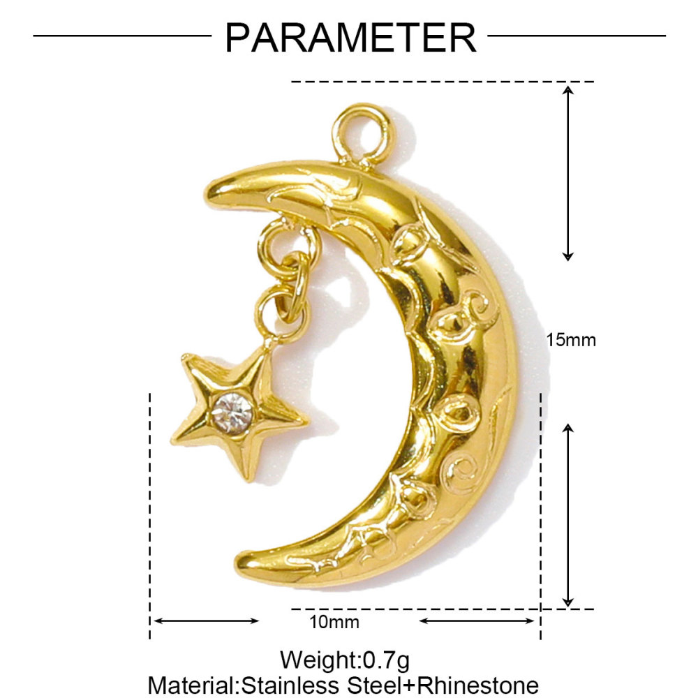 6pcs/pack Red Enamel Crown Heart Stainless Steel DIY Earring Charms Women Jewelry Sun Crescent Hamsa Hand Pendant Necklace Making