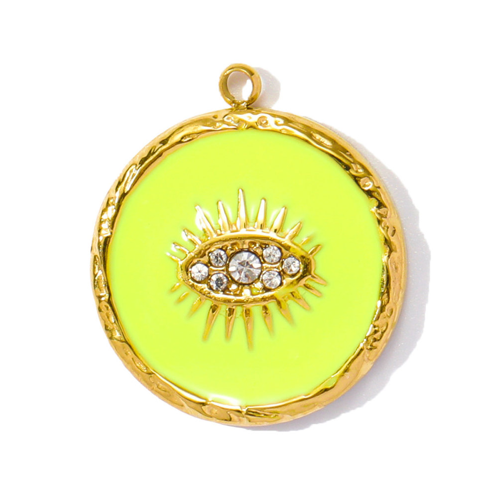 6pcs/pack Red Enamel Crown Heart Stainless Steel DIY Earring Charms Women Jewelry Sun Crescent Hamsa Hand Pendant Necklace Making