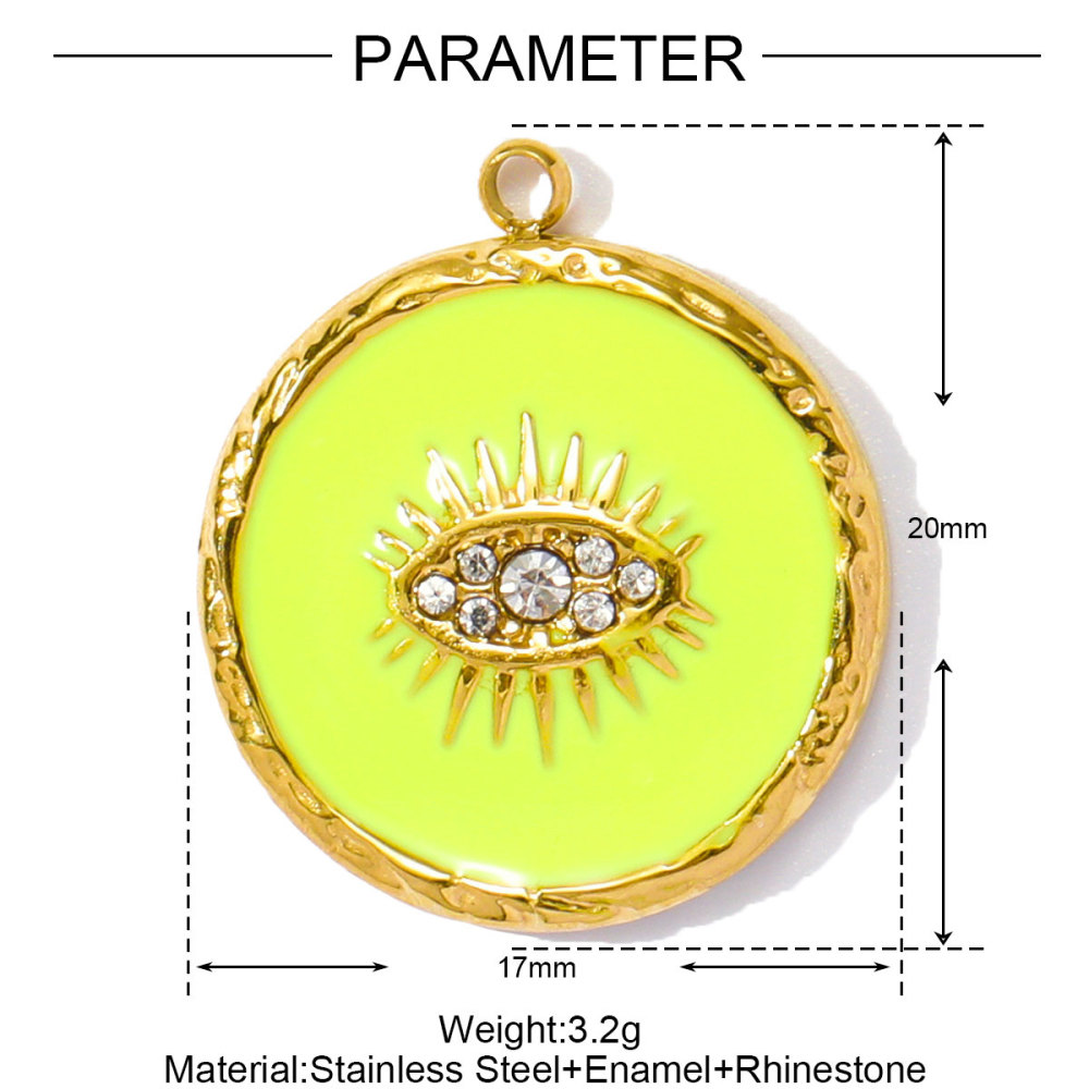 6pcs/pack Red Enamel Crown Heart Stainless Steel DIY Earring Charms Women Jewelry Sun Crescent Hamsa Hand Pendant Necklace Making