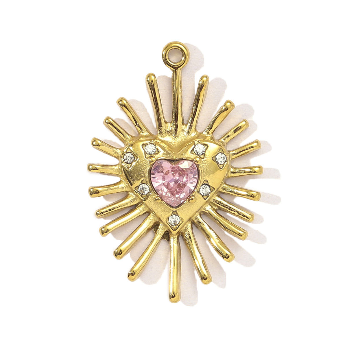 6pcs/pack Fashion Marquise Zircon Stainless Steel DIY Charm Women Star Jewelry Robot Heart Cherry Necklace Pendant Bracelet Make
