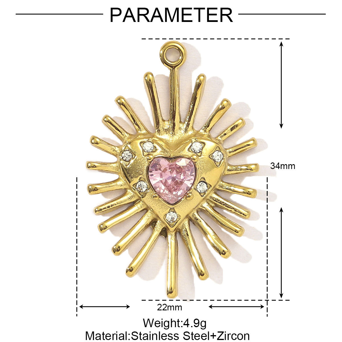 6pcs/pack Fashion Marquise Zircon Stainless Steel DIY Charm Women Star Jewelry Robot Heart Cherry Necklace Pendant Bracelet Make