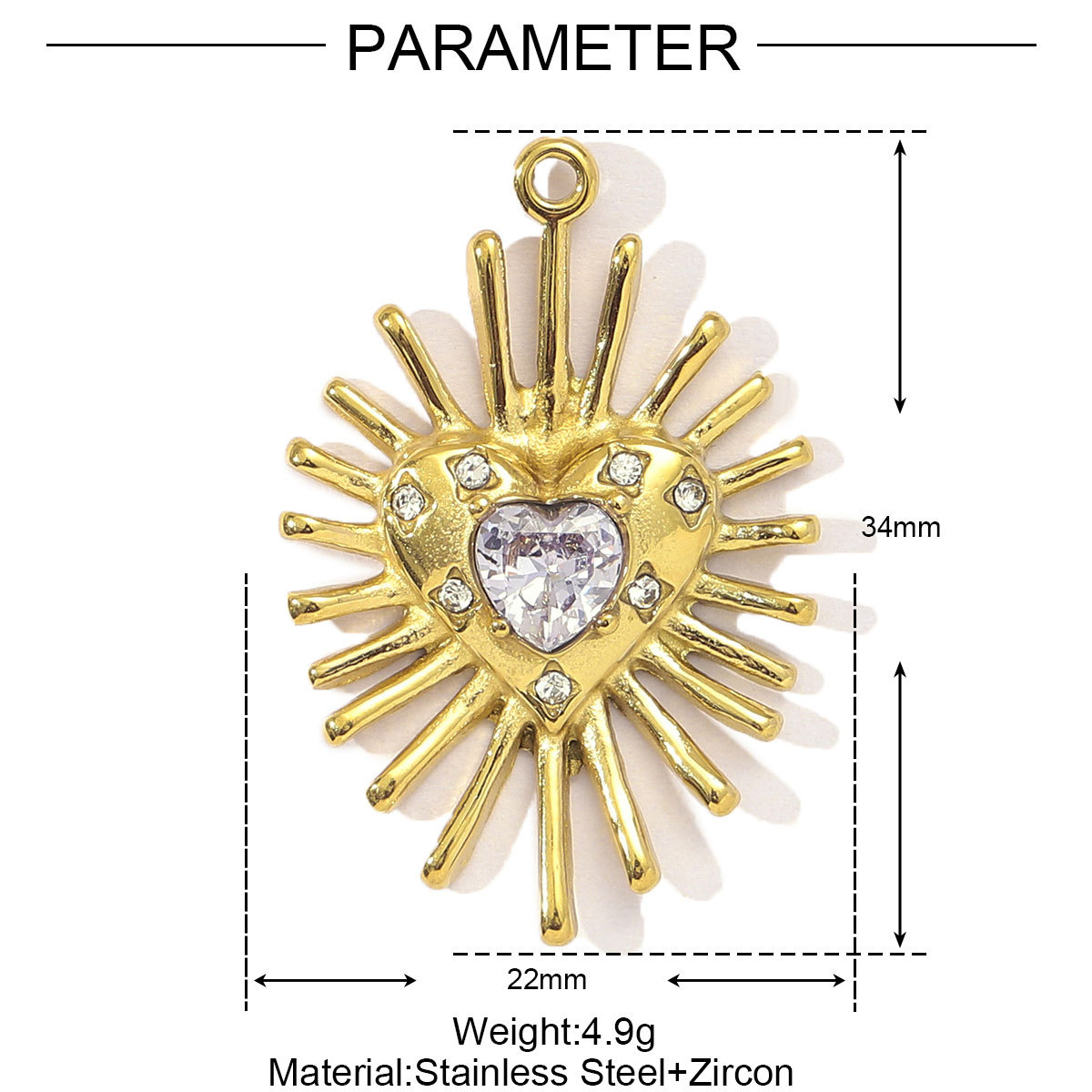 6pcs/pack Fashion Marquise Zircon Stainless Steel DIY Charm Women Star Jewelry Robot Heart Cherry Necklace Pendant Bracelet Make
