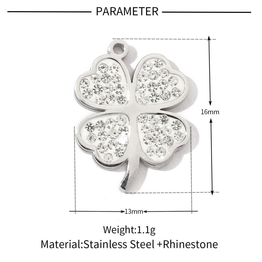 6pcs/pack 18k Real Gold Vacuum Plated Lock Flower Star Stainless Steel DIY Charm Women Jewelry Clover Heart Necklace Pendants