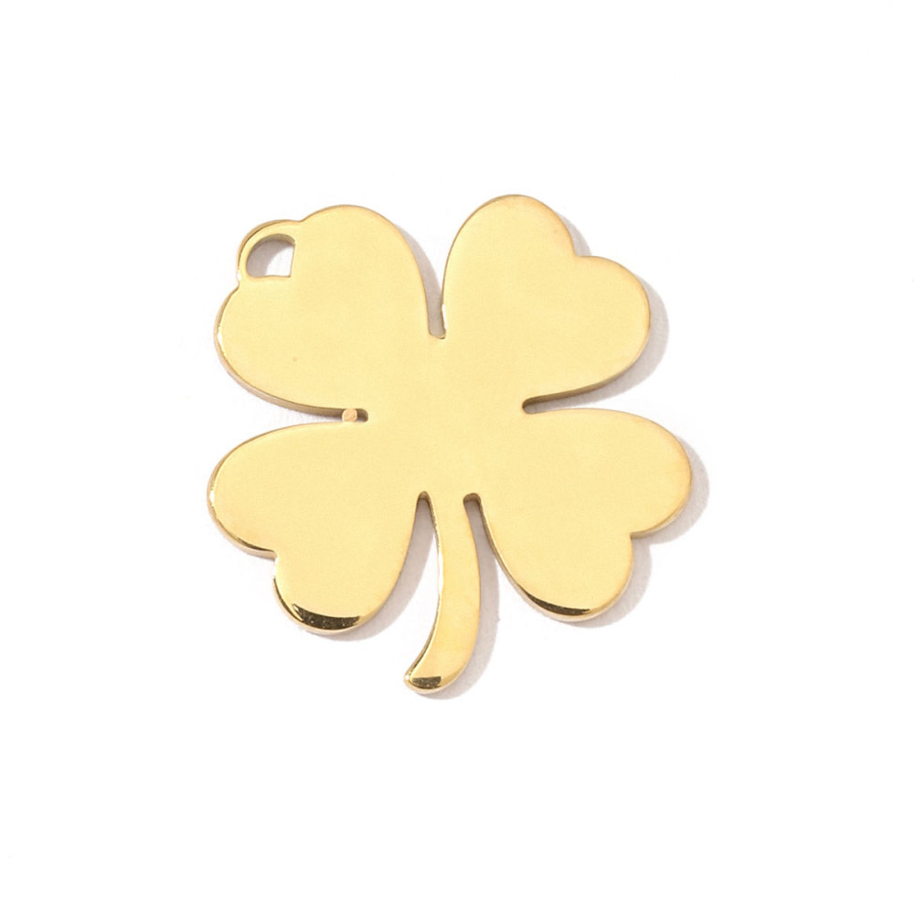 6pcs/pack 18k Real Gold Vacuum Plated Lock Flower Star Stainless Steel DIY Charm Women Jewelry Clover Heart Necklace Pendants