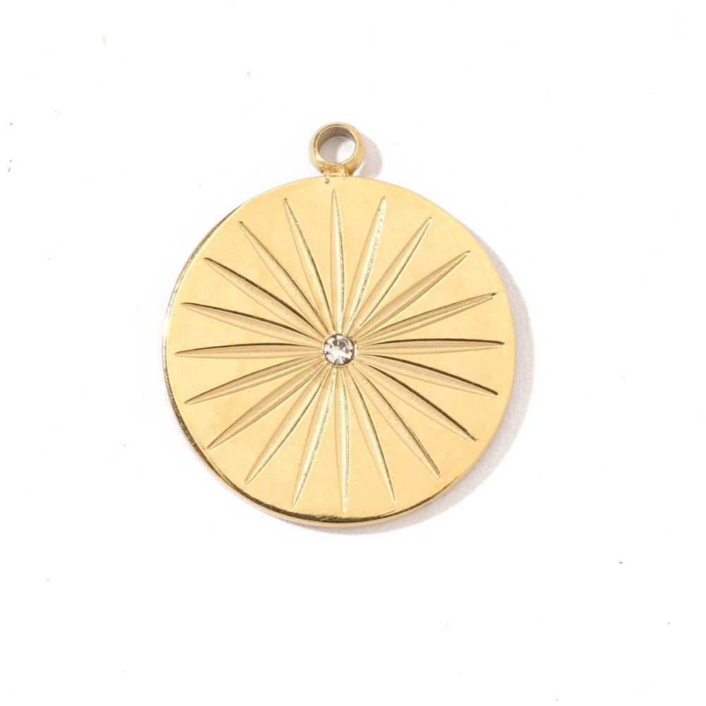 6pcs/pack 18k Real Gold Vacuum Plated Lock Flower Star Stainless Steel DIY Charm Women Jewelry Clover Heart Necklace Pendants