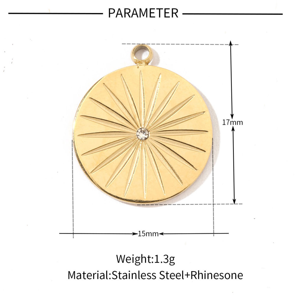 6pcs/pack 18k Real Gold Vacuum Plated Lock Flower Star Stainless Steel DIY Charm Women Jewelry Clover Heart Necklace Pendants