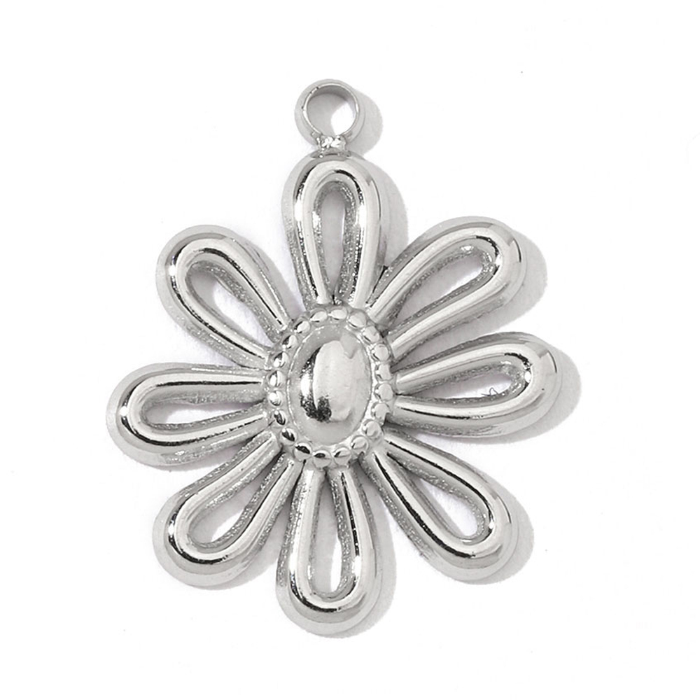 6pcs/pack 18k Real Gold Vacuum Plated Lock Flower Star Stainless Steel DIY Charm Women Jewelry Clover Heart Necklace Pendants