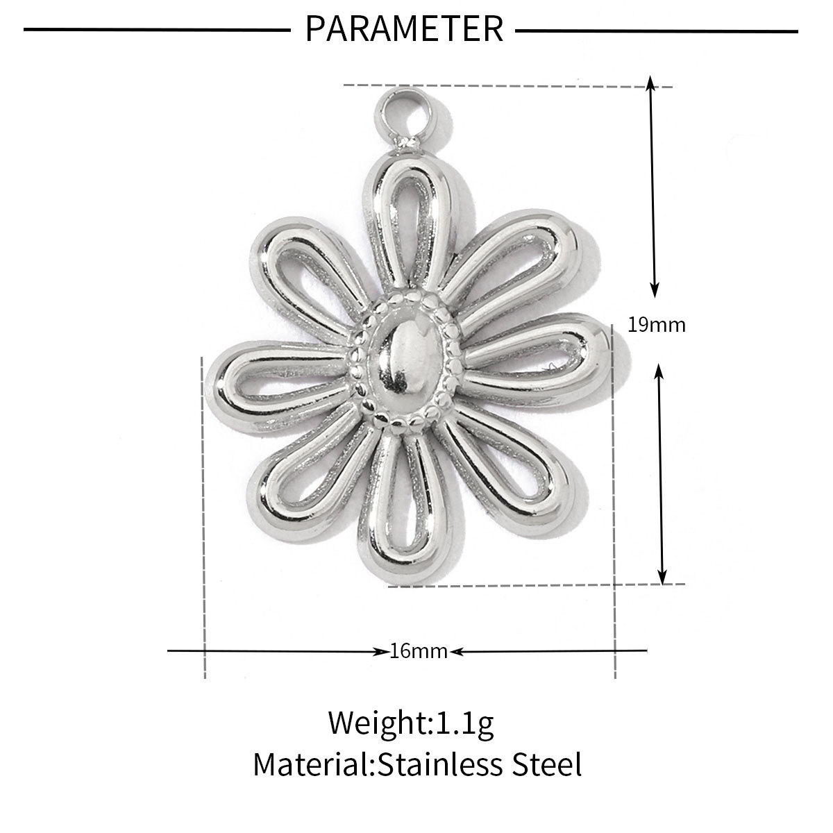6pcs/pack 18k Real Gold Vacuum Plated Lock Flower Star Stainless Steel DIY Charm Women Jewelry Clover Heart Necklace Pendants