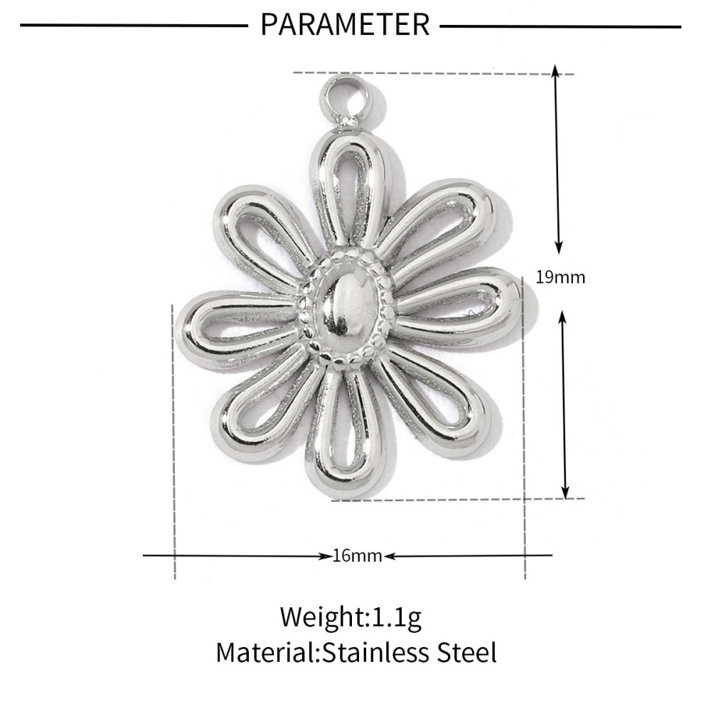 6pcs/pack 18k Real Gold Vacuum Plated Lock Flower Star Stainless Steel DIY Charm Women Jewelry Clover Heart Necklace Pendants