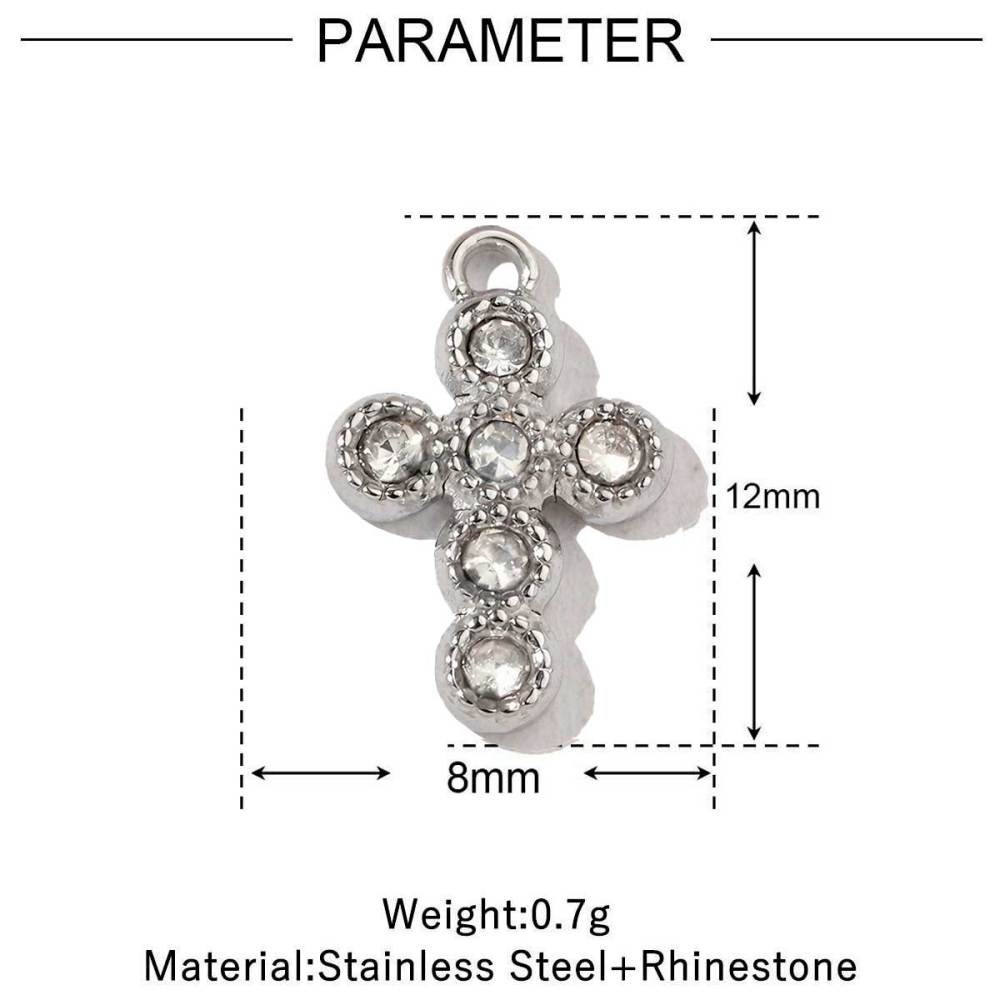 6pcs/pack 18k Real Gold Vacuum Plated Lock Flower Star Stainless Steel DIY Charm Women Jewelry Clover Heart Necklace Pendants