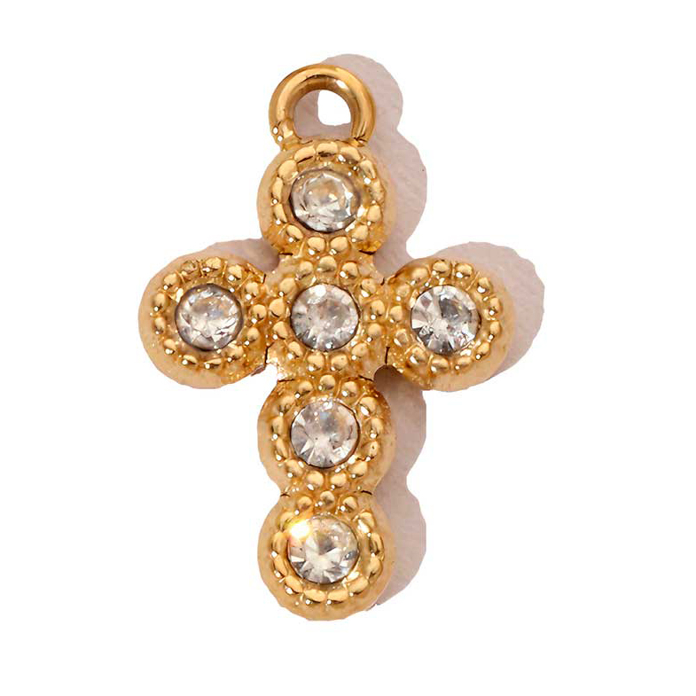 6pcs/pack 18k Real Gold Vacuum Plated Lock Flower Star Stainless Steel DIY Charm Women Jewelry Clover Heart Necklace Pendants