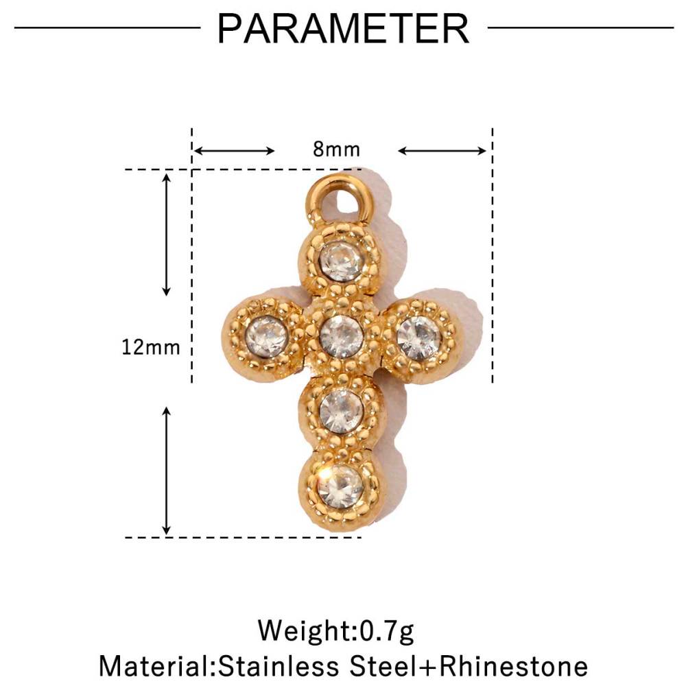 6pcs/pack 18k Real Gold Vacuum Plated Lock Flower Star Stainless Steel DIY Charm Women Jewelry Clover Heart Necklace Pendants