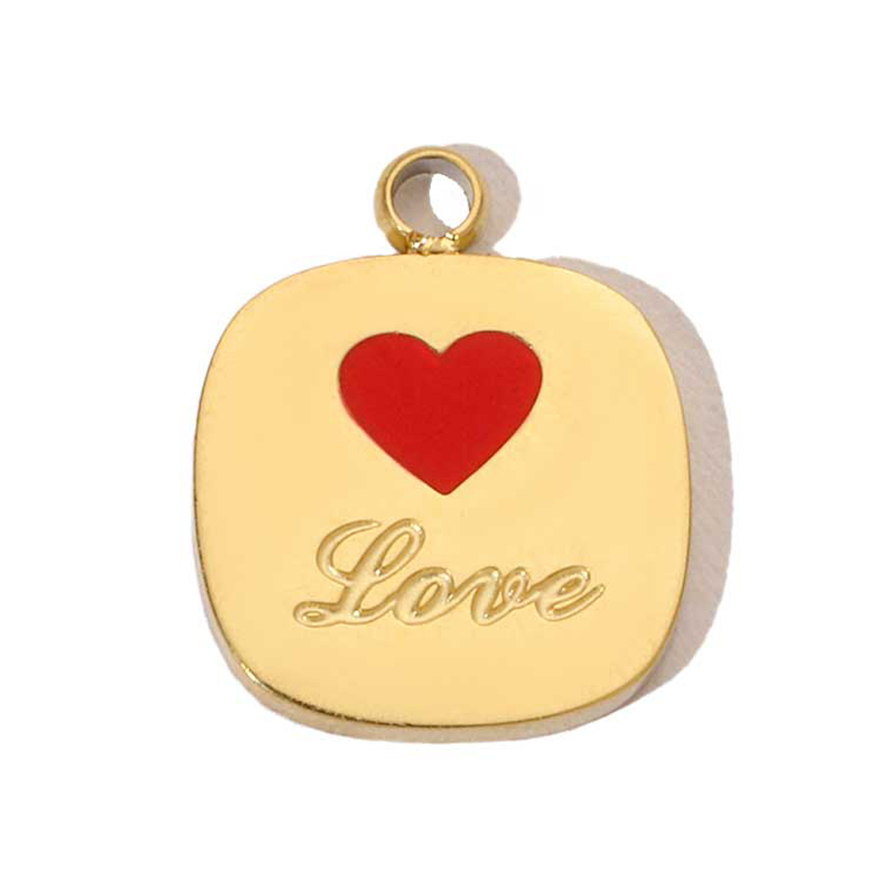 6pcs/pack 18k Real Gold Vacuum Plated Lock Flower Star Stainless Steel DIY Charm Women Jewelry Clover Heart Necklace Pendants