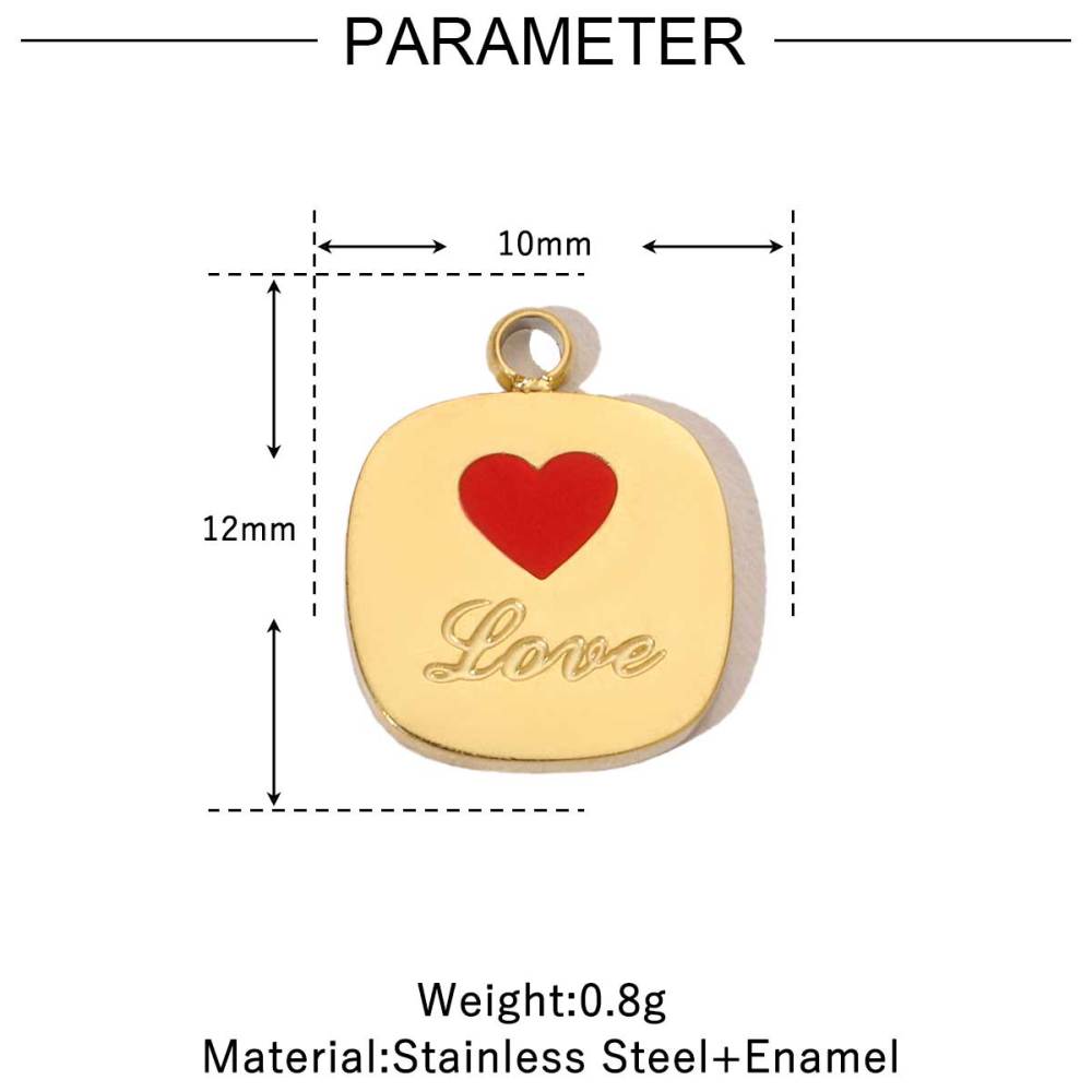 6pcs/pack 18k Real Gold Vacuum Plated Lock Flower Star Stainless Steel DIY Charm Women Jewelry Clover Heart Necklace Pendants