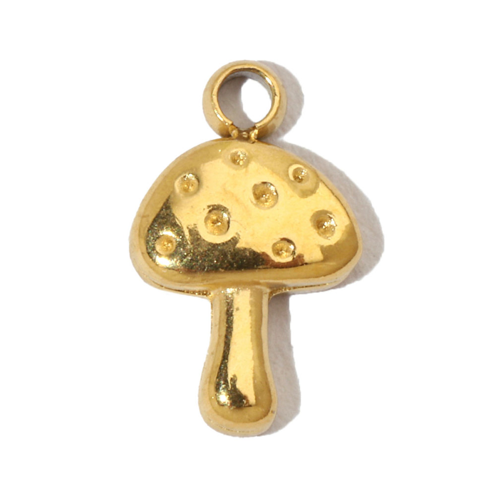 6pcs/pack 18k Real Gold Vacuum Plated Lock Flower Star Stainless Steel DIY Charm Women Jewelry Clover Heart Necklace Pendants