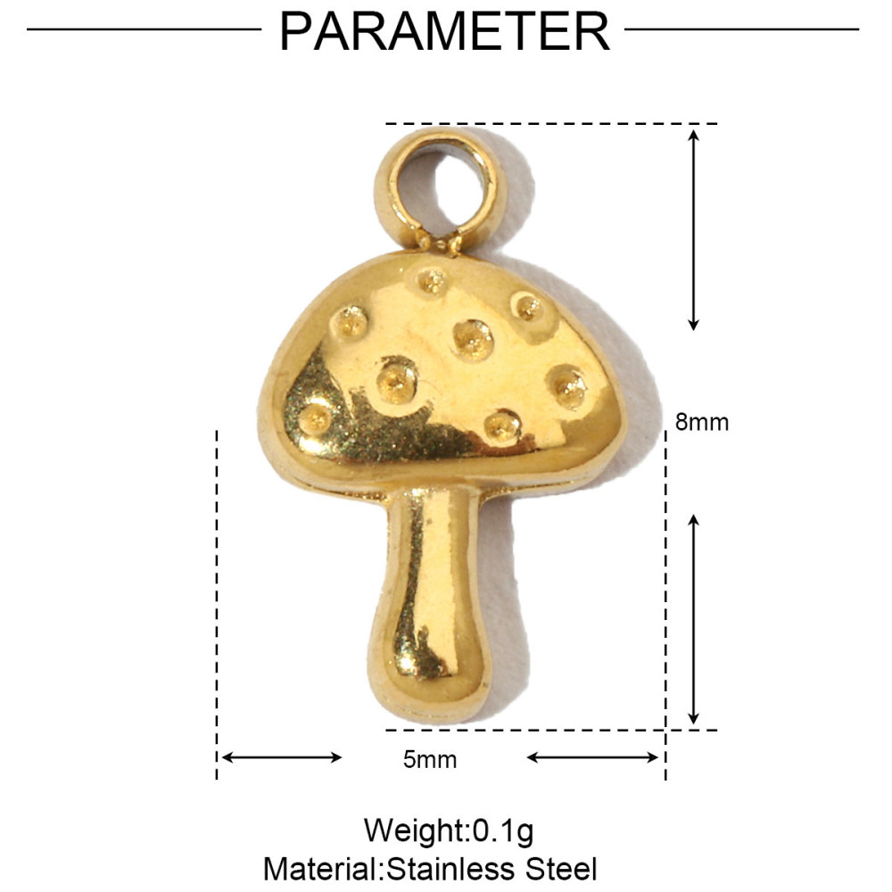 6pcs/pack 18k Real Gold Vacuum Plated Lock Flower Star Stainless Steel DIY Charm Women Jewelry Clover Heart Necklace Pendants