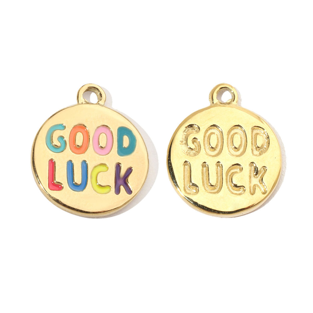 6pcs/pack 18k Real Gold Vacuum Plated Lock Flower Star Stainless Steel DIY Charm Women Jewelry Clover Heart Necklace Pendants