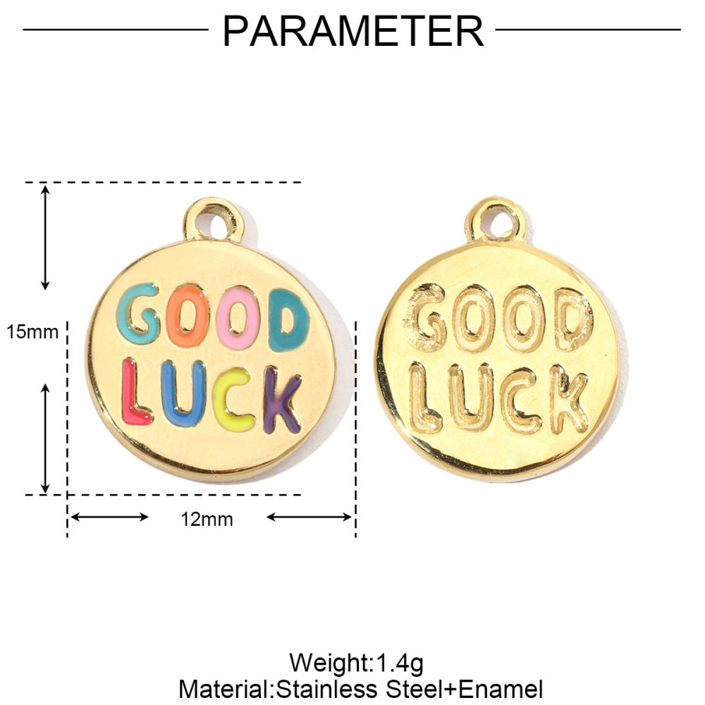 6pcs/pack 18k Real Gold Vacuum Plated Lock Flower Star Stainless Steel DIY Charm Women Jewelry Clover Heart Necklace Pendants