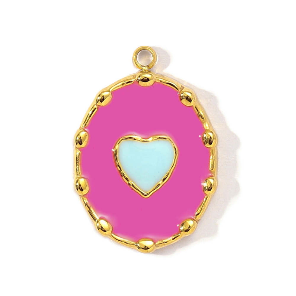6pcs/pack 18k Real Gold Vacuum Plated Lock Flower Star Stainless Steel DIY Charm Women Jewelry Clover Heart Necklace Pendants