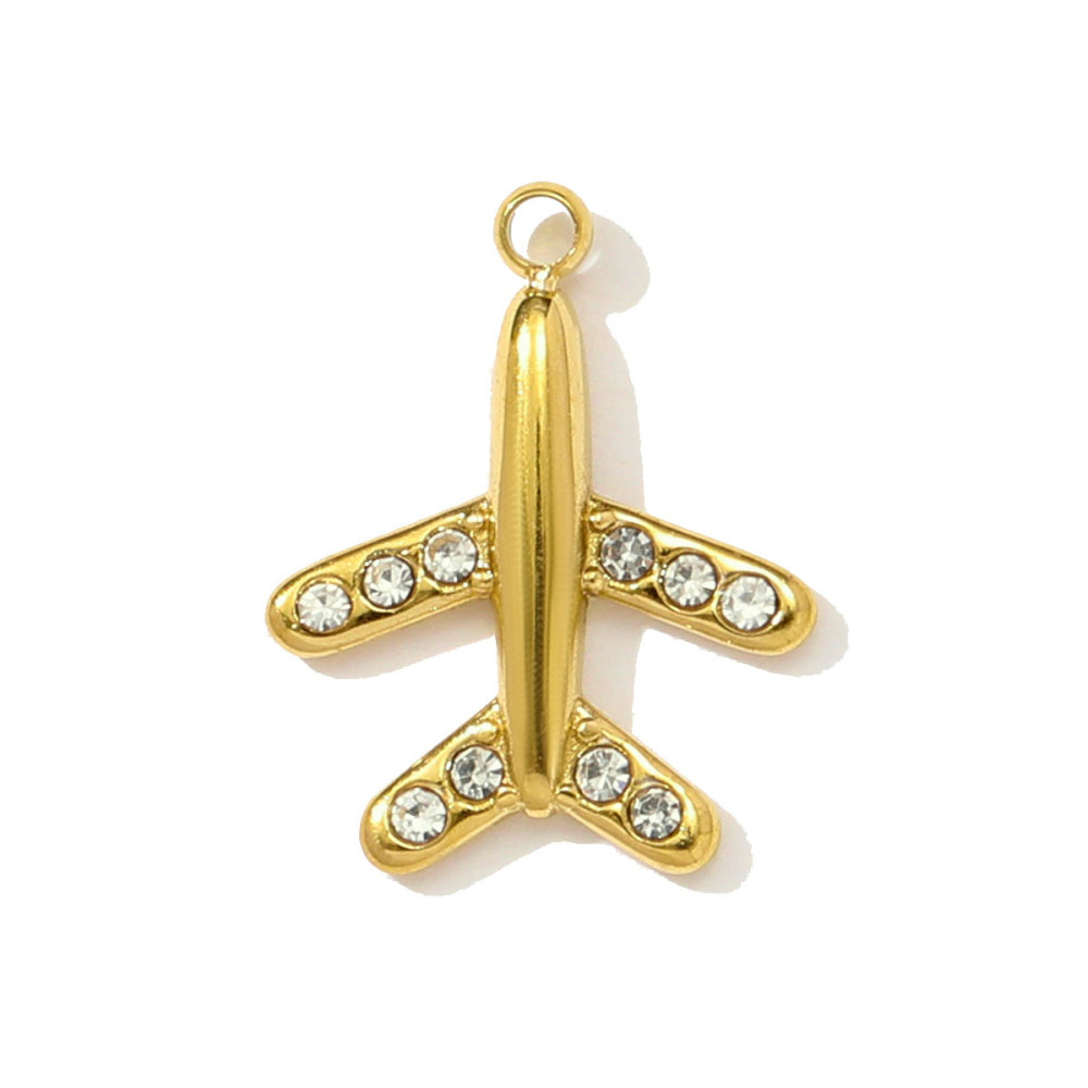 6pcs/pack 18k Real Gold Vacuum Plated Lock Flower Star Stainless Steel DIY Charm Women Jewelry Clover Heart Necklace Pendants