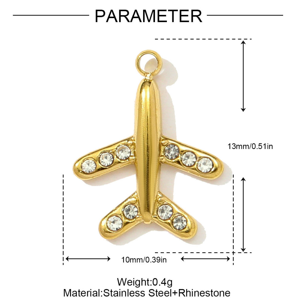 6pcs/pack 18k Real Gold Vacuum Plated Lock Flower Star Stainless Steel DIY Charm Women Jewelry Clover Heart Necklace Pendants