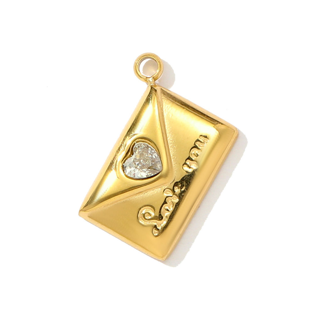 6pcs/pack 18k Real Gold Vacuum Plated Lock Flower Star Stainless Steel DIY Charm Women Jewelry Clover Heart Necklace Pendants