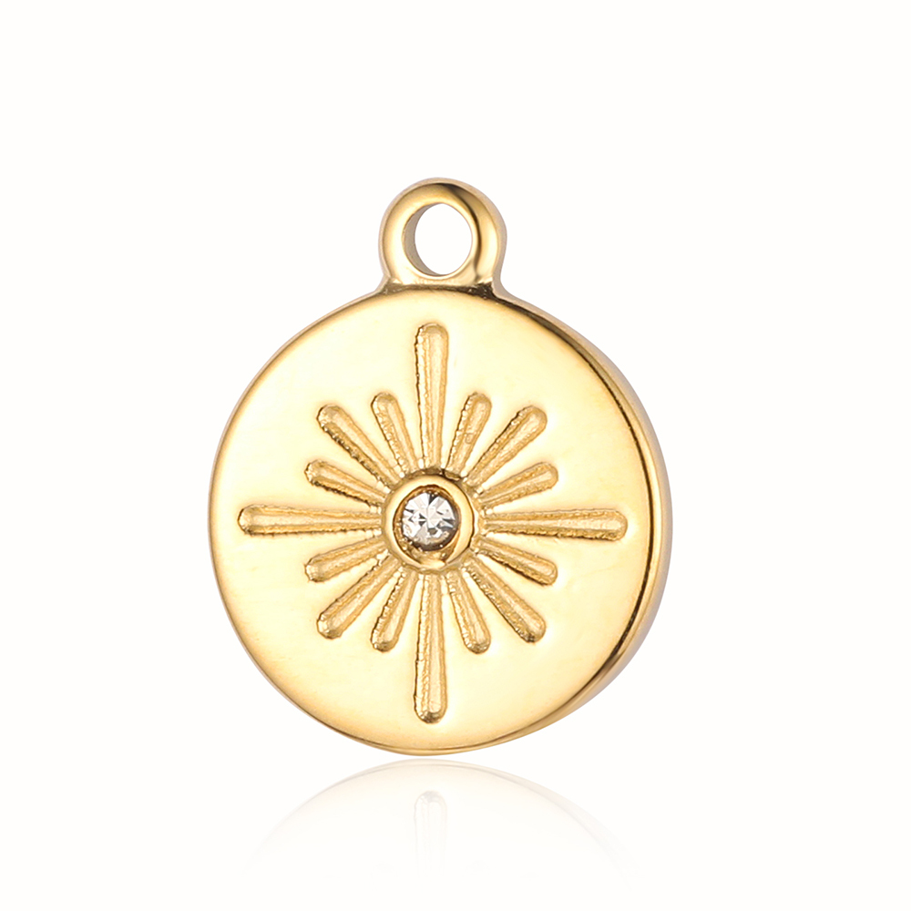 6pcs/pack Stainless Steel Cute Shell Heart DIY Charms Women Cross Trendy Sunflower Natural Stone Pendants Necklace Making Jewelry