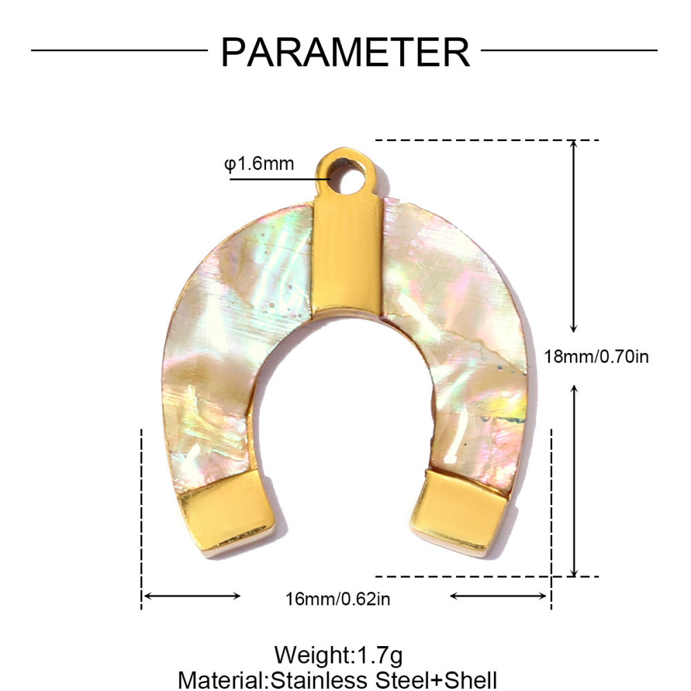 6pcs/pack Stainless Steel Cute Shell Heart DIY Charms Women Cross Trendy Sunflower Natural Stone Pendants Necklace Making Jewelry