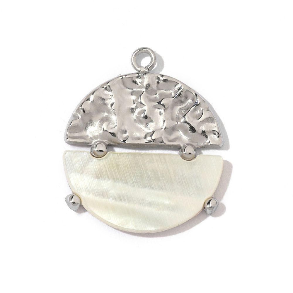 6pcs/pack Stainless Steel Cute Shell Heart DIY Charms Women Cross Trendy Sunflower Natural Stone Pendants Necklace Making Jewelry